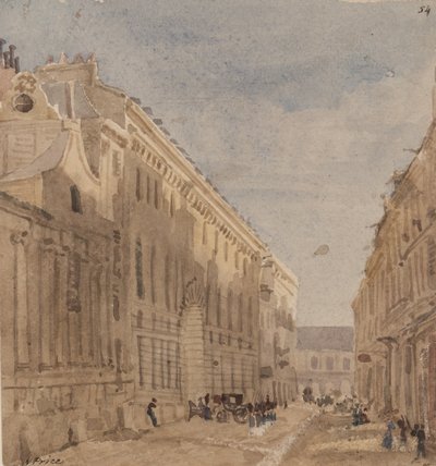 Início do Kings Stabling, Paris, c.1828 (wc no papel) de William Henry Lake Price