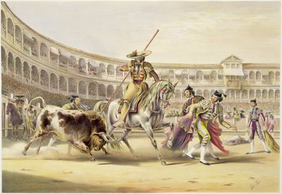 Touro carregando um Picador, 1865 de William Henry Lake Price