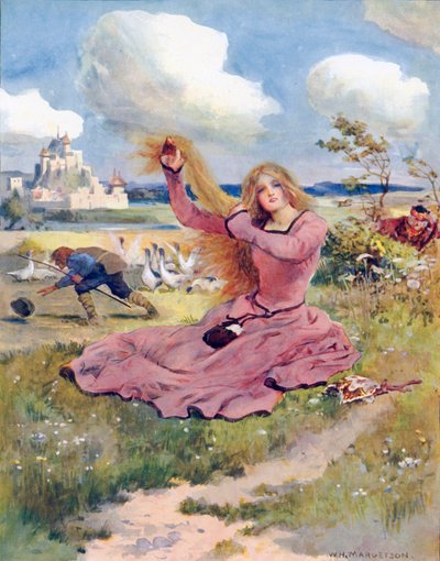 Sopre, você brisa, sopre, eu digo, Sopre o chapéu do rebanho de ganso de William Henry Margetson