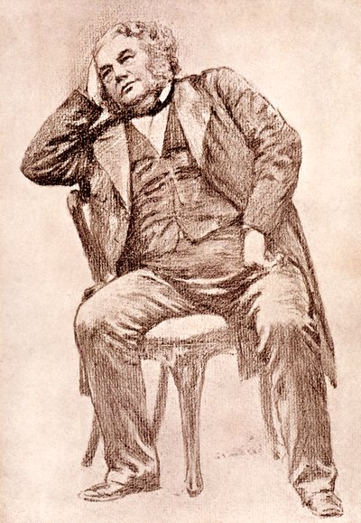 Mark Lemon, editor do século XIX da revista Punch, 1909. de William Henry Margetson