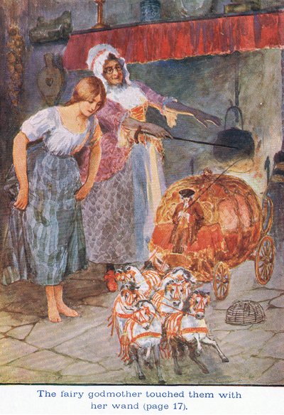 A fada madrinha os tocou com sua varinha, Cinderela, 1925 de William Henry Margetson