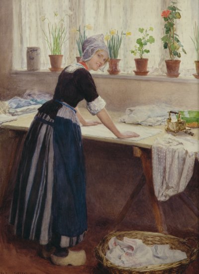 The Laundry Maid, 1915 (wc no papel) de William Henry Margetson