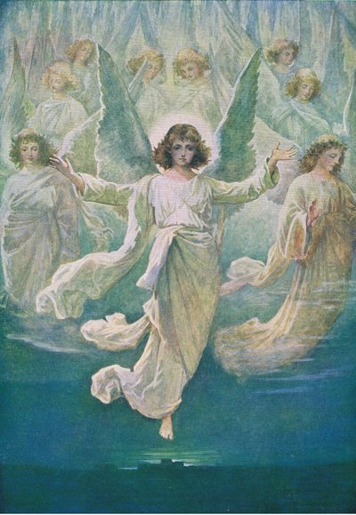 O Coro Anjo, do Livro de Gravuras da Bíblia publicado por Thomas Nelson, c.1950 de William Henry Margetson