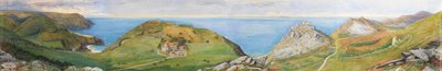 O Vale das Rochas (wc und gouache aumentado com branco) de William Henry Millais
