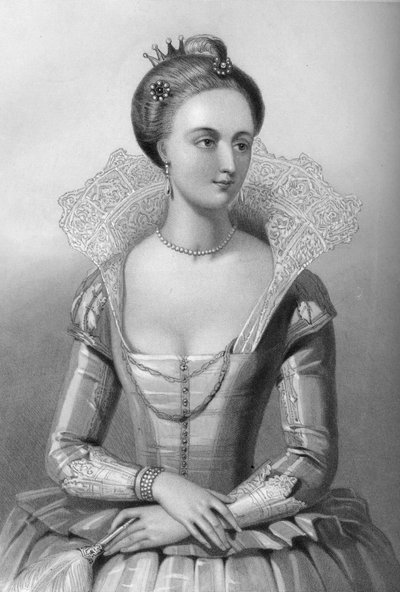 Ana da Dinamarca 1665-1714, rainha consorte do rei Jaime I, 1851. de William Henry Mote
