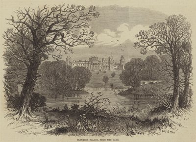 Palácio de Blenheim, do lago de William Henry Prior