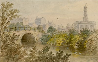 Ponte velha sobre o lago, parque do regente, Londres de William Henry Prior