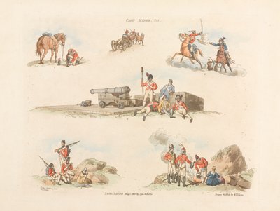  Cenas do acampamento , 1803 de William Henry Pyne