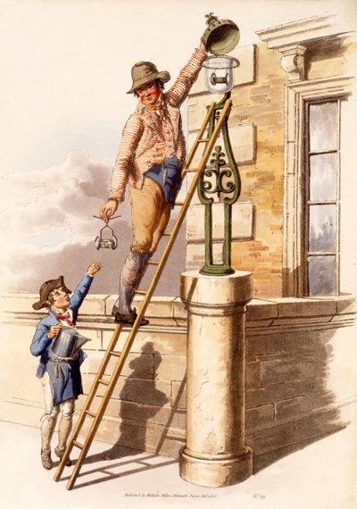 Lâmpada mais leve, de The Costumes of Great Britain, pub. Por Henry Miller, 1805 (impressão colorida à mão) de William Henry Pyne