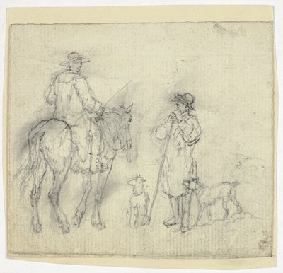 Homem com cães e outro a cavalo de William Henry Pyne