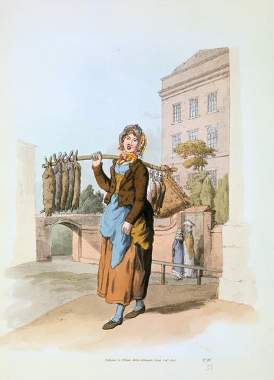 Vendedor de coelhos, 1808 de William Henry Pyne