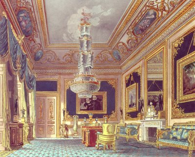 O quarto de veludo azul, Carlton House de &39;Royal Residences&39; de Pyne, 1818 de William Henry Pyne