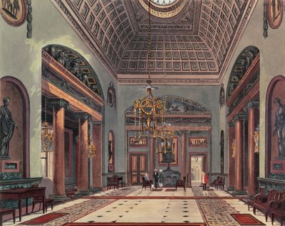 O Hall da Entrada, Carlton House de Pynes Royal Residences, 1818 de William Henry Pyne