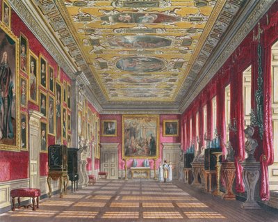 Galeria do Rei, Palácio de Kensington das "Residências Reais" de Pyne, 1818 de William Henry Pyne