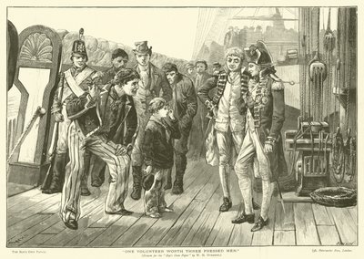 Um voluntário no valor de três homens prensados (gravação) de William Heysham (after) Overend