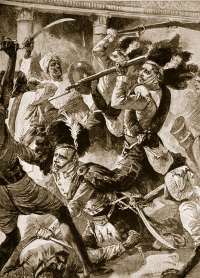 O Segundo Relevo de Lucknow, Novembro de 1857 (litho) de William Heysham (after) Overend