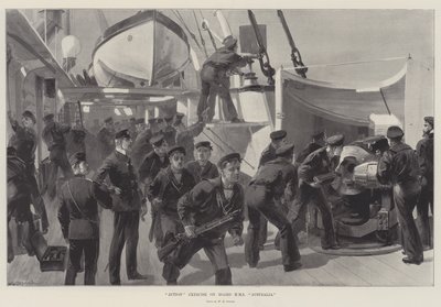 Exercício de ação a bordo do HMS Australia de William Heysham Overend