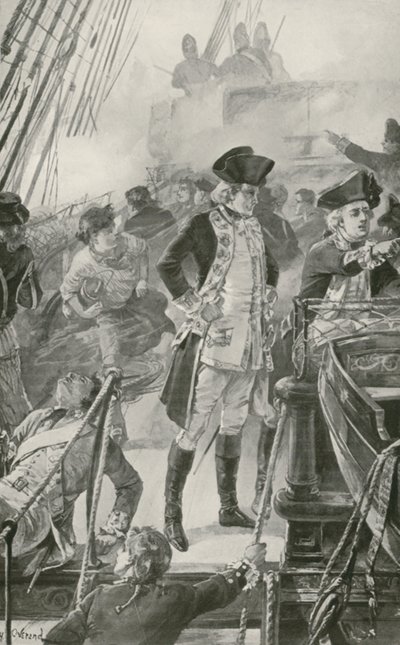 Almirante Rodney dirige a batalha a bordo do formidável de William Heysham Overend