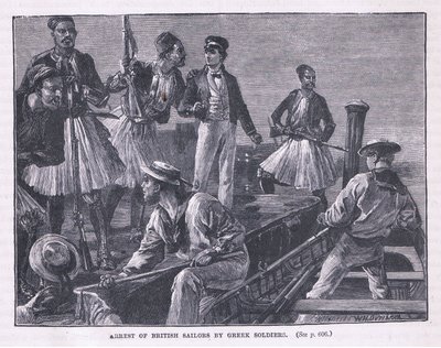 Prisão dos marinheiros britânicos por soldados gregos AD 1850 de William Heysham Overend