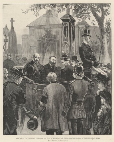Chegada do Príncipe de Gales e do Duque de Edimburgo em Coburg para o funeral do falecido grão-duque de William Heysham Overend