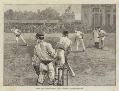Cricket Match no Lord&39;s, Middlesex v Notts, Shrewsbury pego por Phillips de William Heysham Overend