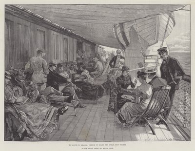 A caminho do Brasil, esboço a bordo do navio a vapor Thames de William Heysham Overend