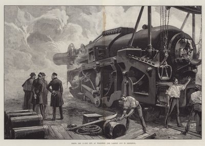 Disparando a arma de 111 toneladas em Woolwich de William Heysham Overend