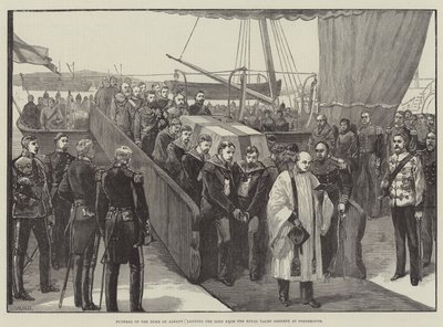 Funeral do duque de Albany, desembarque do corpo do Royal Yacht Osborne em Portsmouth de William Heysham Overend