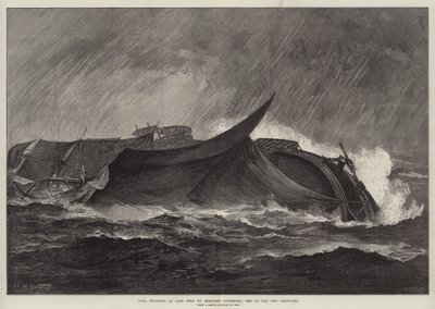 HMS Eurydice como a última vista por Benjamin Cuddiford, um dos dois sobreviventes de William Heysham Overend