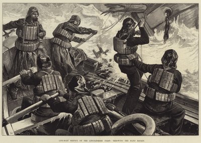 Serviço de Bote salva-vidas na costa de Lincolnshire, lançando o foguete de mão de William Heysham Overend