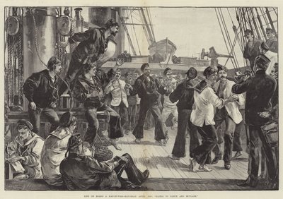 A vida a bordo de um homem-de-guerra, sábado à tarde, mãos para dançar e Skylark de William Heysham Overend