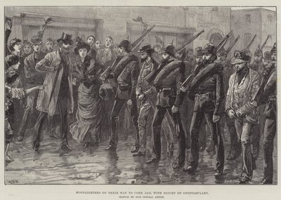 Moonlighters em seu caminho para a prisão de Cork com Escort of Constabulary de William Heysham Overend