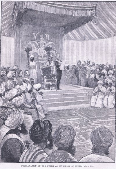 Proclamação da Rainha como soberana da Índia 1858 AD de William Heysham Overend