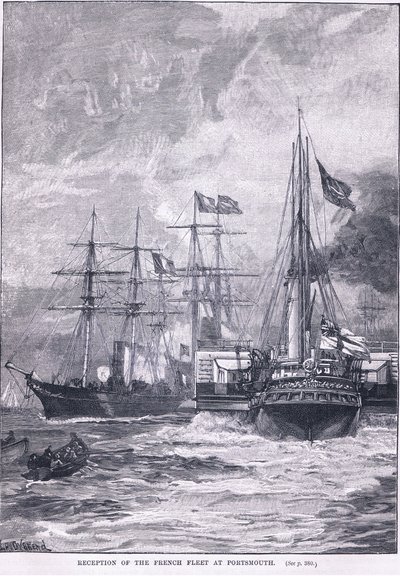 Recepção da frota francesa em Portsmouth 1865 AD de William Heysham Overend