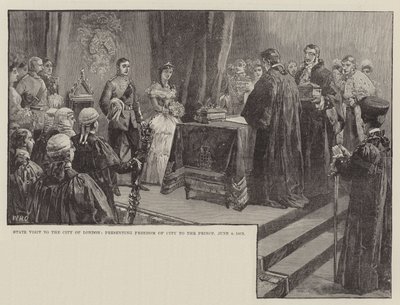 Visita de Estado à Cidade de Londres, apresentando Liberdade de Cidade ao Príncipe, 8 de junho de 1863 de William Heysham Overend