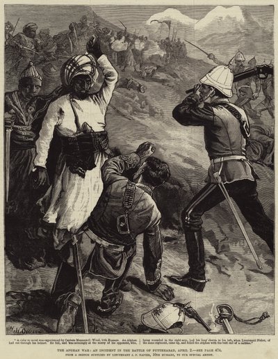 A Guerra do Afeganistão, um incidente na Batalha de Futtehabad, 2 de abril de William Heysham Overend