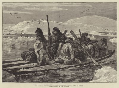 A American Franklin Search Expedition, cruzando o estreito de Simpson em caiaques de William Heysham Overend