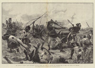 A Batalha de Suakin, Batalhão Black Soudanese levando o Inimigo em reversão e capturando uma de suas armas atrás das Trincheiras de William Heysham Overend