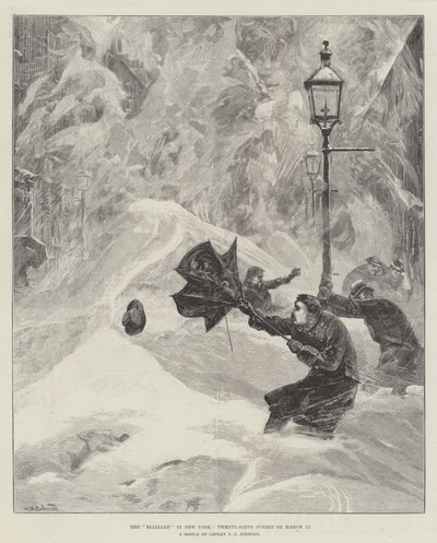 A Blizzard em Nova York, Twenty-Sixth Street em 12 de março de William Heysham Overend