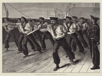 A frota britânica no mar de Marmora, Cutlass Drill de William Heysham Overend