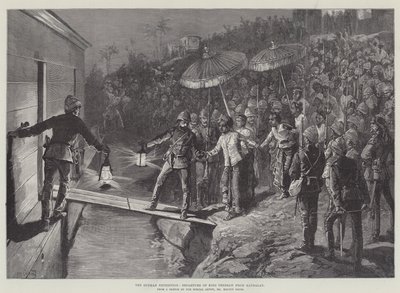 A expedição de Burmah, partida do rei Theebaw de Mandalay de William Heysham Overend