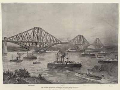 O Esquadrão Canal na Anchor off the Forth Bridge, 2 de setembro de William Heysham Overend
