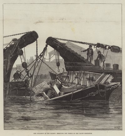 A Colisão no Solent, removendo o Naufrágio do Visco do Iate de William Heysham Overend