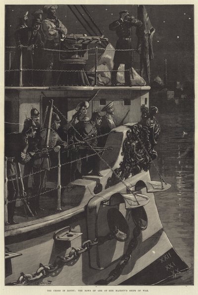 A crise no Egito, os arcos de um dos navios de guerra de Sua Majestade de William Heysham Overend