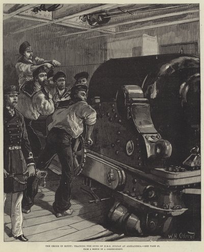 A crise no Egito, treinando as armas do HMS Sultan em Alexandria de William Heysham Overend