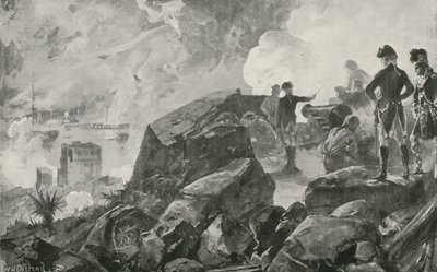 A destruição dos navios espancadores espanhóis pelos britânicos em Gibraltar de William Heysham Overend