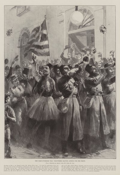 A Guerra Greco-Turca, Voluntários saindo de Atenas para a Frente de William Heysham Overend