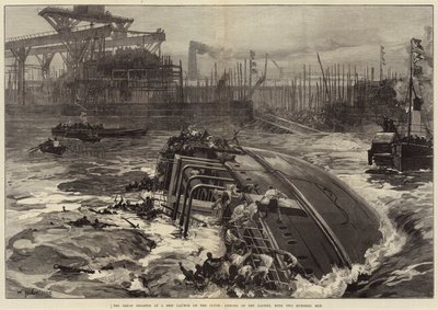 O Grande Desastre no Lançamento de um Navio no Clyde, naufrágio do Daphne, com Duzentos Homens de William Heysham Overend