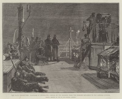 As manobras navais, o bloqueio de Berehaven, o sinal por dois foguetes do esquadrão costeiro ao almirante fora de William Heysham Overend
