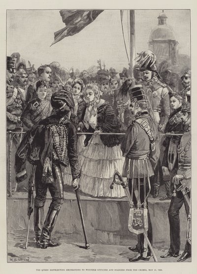 A rainha distribui condecorações aos oficiais feridos e soldados da Criméia, 21 de maio de 1856 de William Heysham Overend